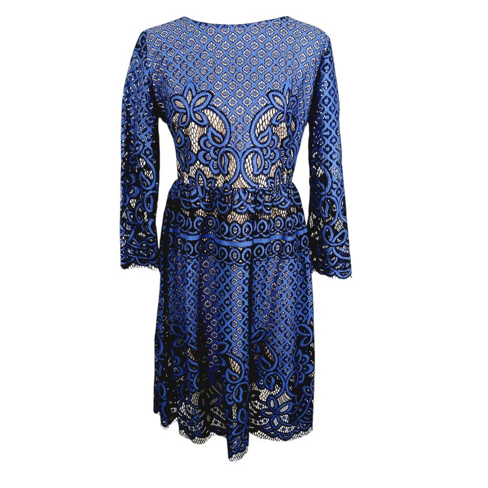 Jealous Tomato Blue Lace Overlay Dress